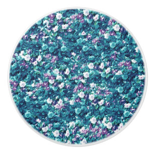 Vintage Gothic Rose Lavender Faded Jade Ceramic Knob