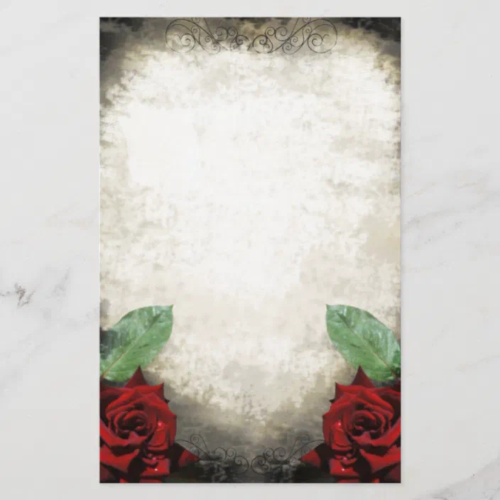 Vintage Gothic Rose Stationery Zazzle Com