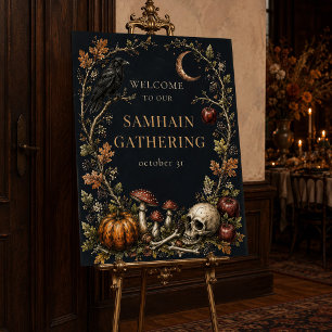 Vintage Gothic Samhain Gathering Raven Welcome Foam Board