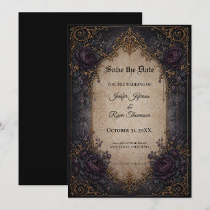 Vintage Gothic Save the date invitation