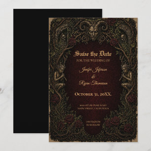 Vintage Gothic Save the date invitation