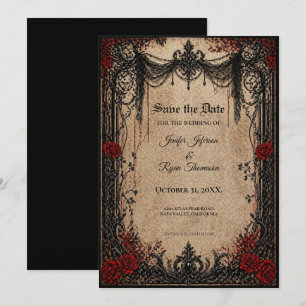 Vintage Gothic Save the date invitation