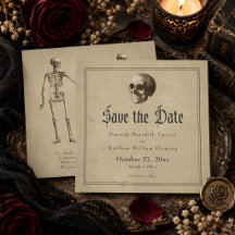 Vintage Gothic Skeleton Halloween Wedding