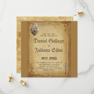  Vintage Gothic Skeleton Key wedding  Save The Date