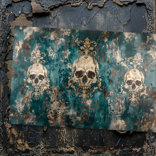 Vintage Gothic Skeleton Skull Decoupage Tissue Paper