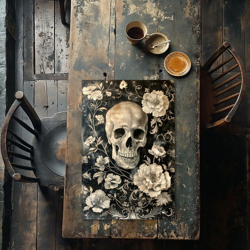Vintage Gothic Skeleton Skull  Decoupage  Tissue Paper