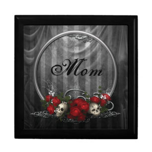 Vintage Gothic Skulls & Roses Mom Jewelry Box