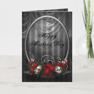 Vintage Gothic Skulls & Roses Mother's Day Card