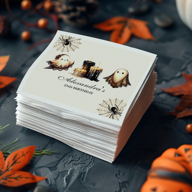 Vintage Gothic Spooky Halloween 2nd Birthday Napkins (Creator Uploaded)