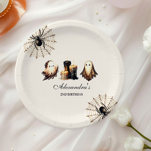 Vintage Gothic Spooky Halloween 2nd Birthday Paper Plates