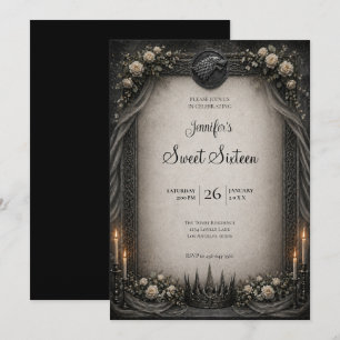 Vintage Gothic Sweet 16 Invitation