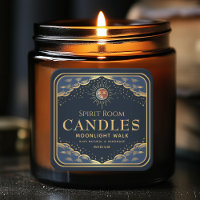 Vintage Gothic Tarot Moon Editable Candle Label