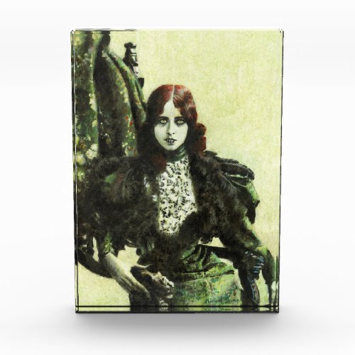 Vintage Gothic Vampire Lady Photo Block