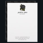 Vintage Gothic Wedding Black Roses Letterhead<br><div class="desc">Vintage gothic letterhead featuring black roses.</div>