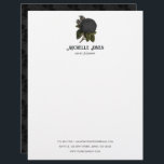 Vintage Gothic Wedding Black Roses Letterhead<br><div class="desc">Vintage gothic letterhead featuring black roses.</div>