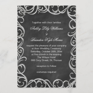 Vintage Gothic Wedding Invitation