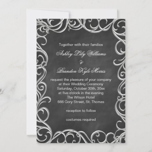 Vintage Gothic Wedding Invitation