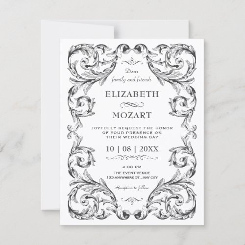 Vintage Gothic wedding Invitation