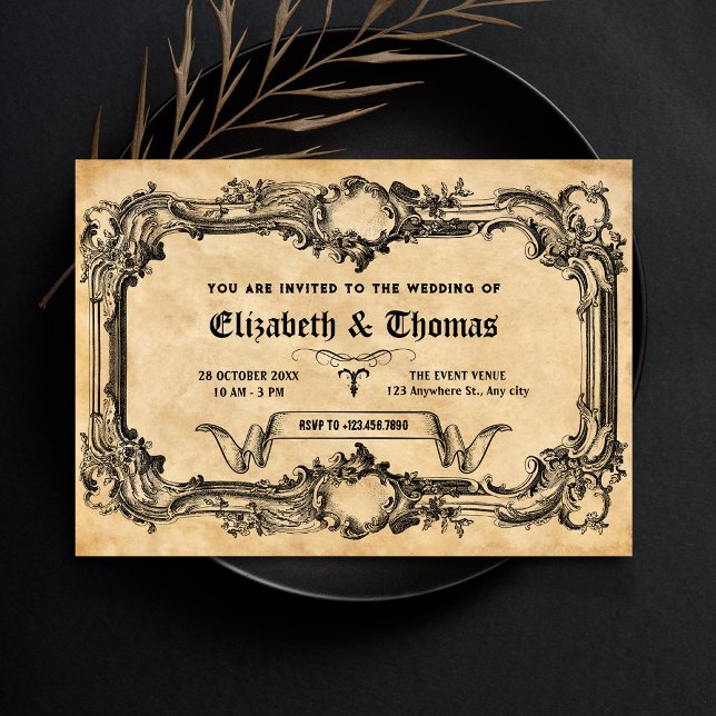Vintage gothic wedding  invitation (Creator Uploaded)