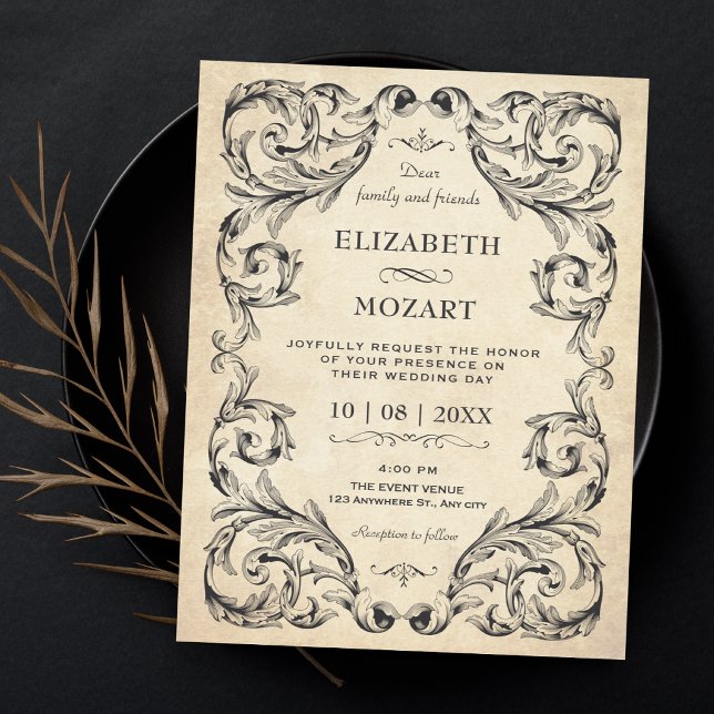 Vintage Gothic wedding Invitation (Creator Uploaded)