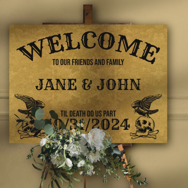 Vintage Gothic Wedding or Halloween Welcome Sign (Creator Uploaded)