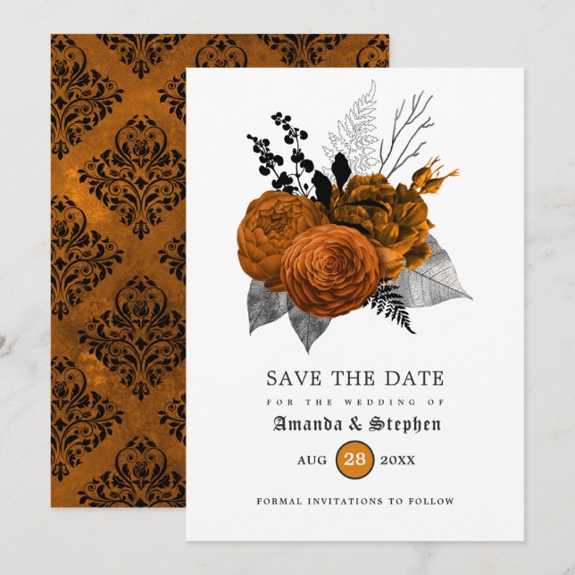 Vintage Gothic Wedding Save The Date (Front/Back)