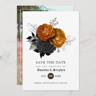Vintage Gothic Wedding Save the Date Photo