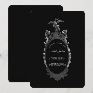 Vintage Gothic Whimsigoth Mirror Wedding Invite
