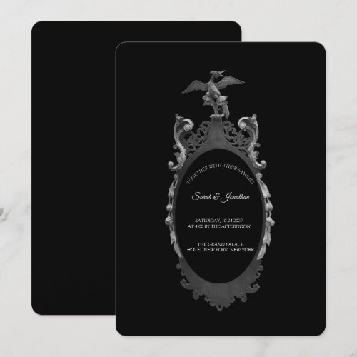 Vintage Gothic Whimsigoth Mirror Wedding Invite