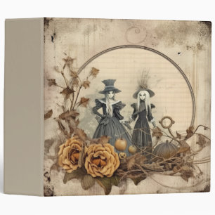 Vintage Gothic Witches Autumn Parchment 3 Ring Binder