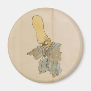 Vintage Gourd-Headed Yokai Swordsman Magnet