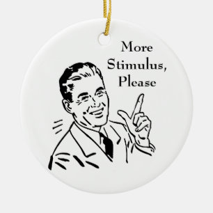 Vintage Government Stimulus Check Ceramic Ornament