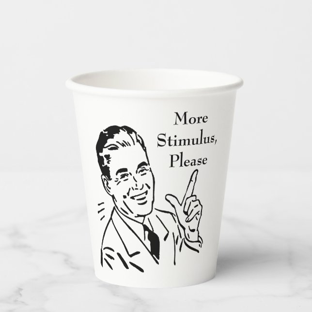 Vintage Government Stimulus Check Paper Cups (Front)