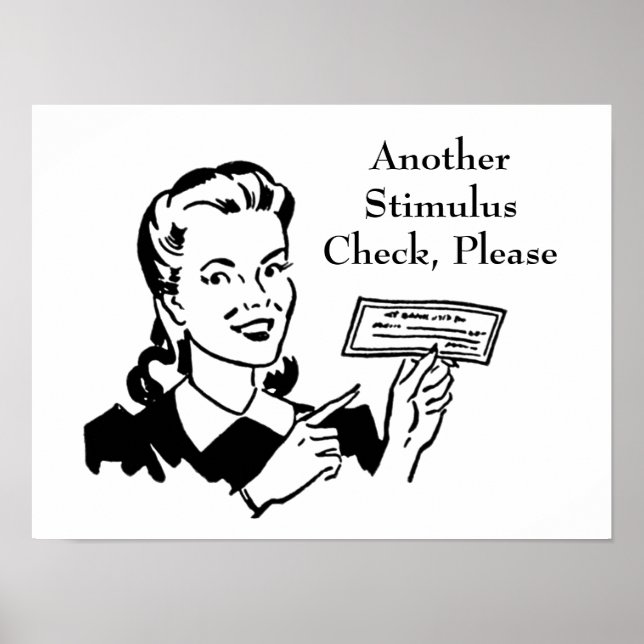 Vintage Government Stimulus Check Poster (Front)