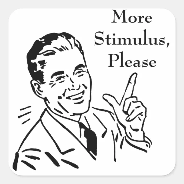 Stimulus Paclage Sticker Vintage Government Stimulus Check Square Sticker | Zazzle