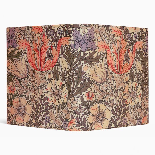 Vintage Graceful Floral Print 3 Ring Binder (Background)