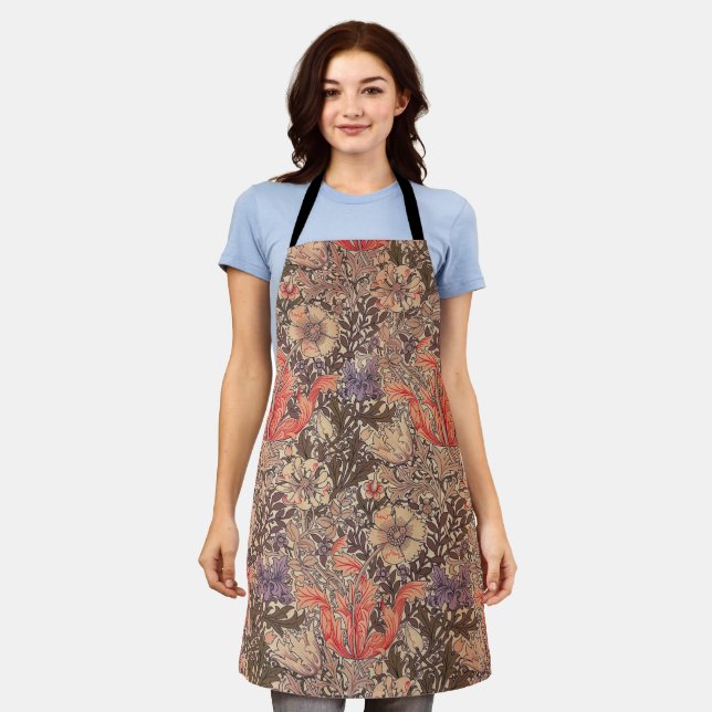Vintage Graceful Floral Print Apron (Worn)