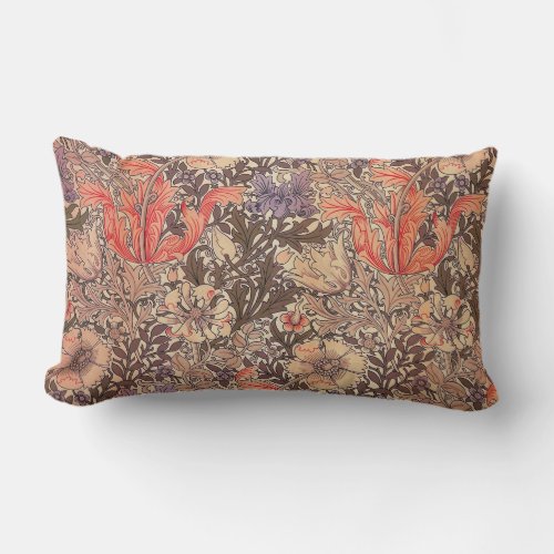 Vintage Graceful Floral Print Lumbar Pillow