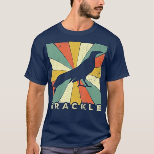 Vintage Grackle Bird Lover Retro Style Animal T_Shirt