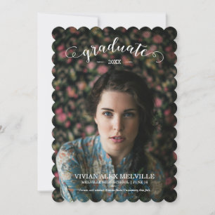 Vintage Graduate 1 Photo Graduation Announcement