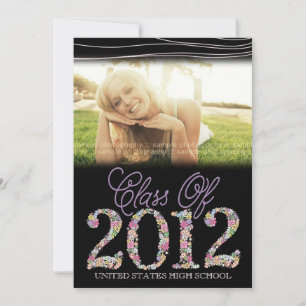 Vintage Graduate Class of 2012 Black & Pink Invite