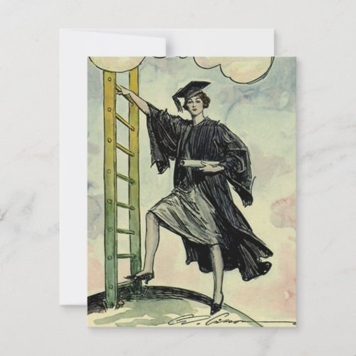 Vintage Graduation Climbing the Corporate Ladder Invitation