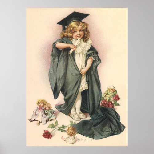 Vintage Graduation Congratulations Graduates Poster