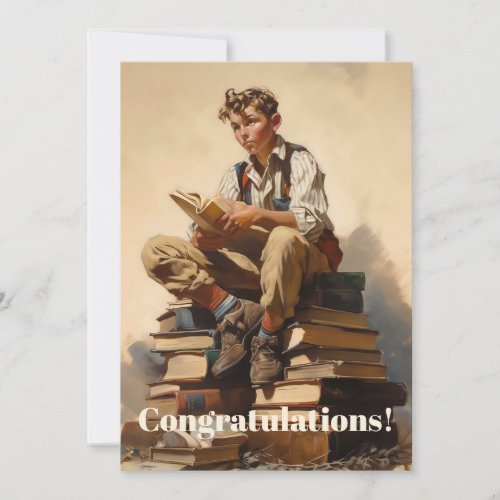 Vintage Graduation Congratulations Invitation