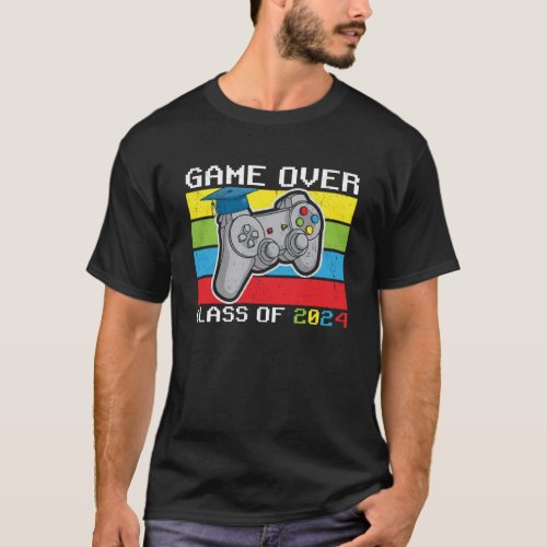 Vintage Graduation Game Over Class Of 2024 Gamer B T_Shirt