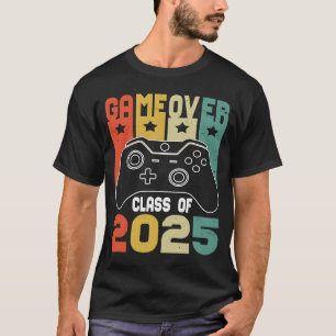 Vintage Graduation Game Over Class Of 2025 Gamer B T-Shirt