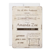 Vintage graduation Invitation /Announcement