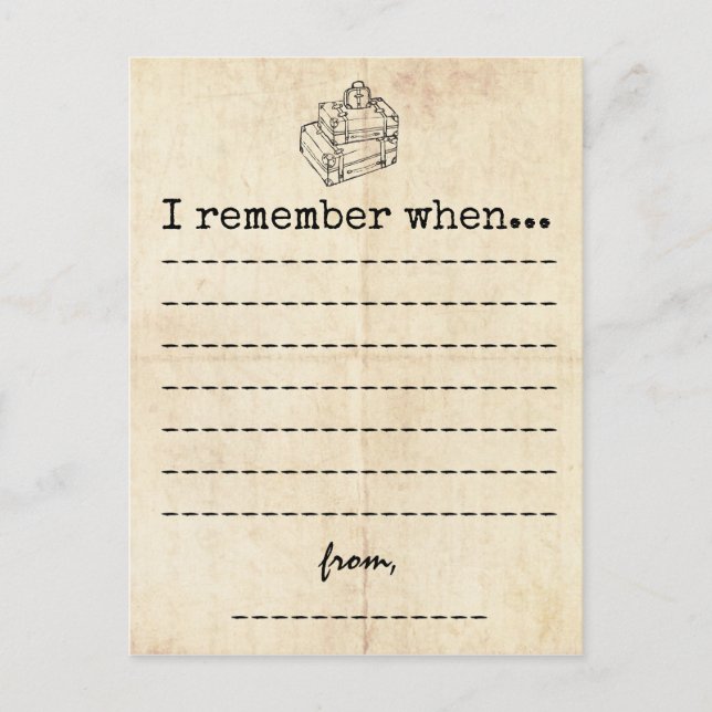 Vintage Graduation Memory Card (Front)