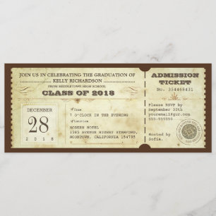 vintage graduation tickets - invites