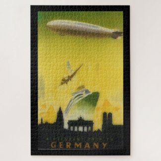 Vintage Graf Zeppelin travel poster Puzzle